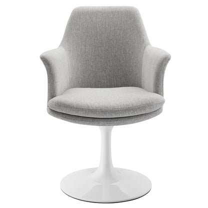 Modway Outlet Lippa Swivel Dining Upholstered Armchair by Modway  Bar and Dining Furniture White Light Gray - EEI-6956-WHI-HLG