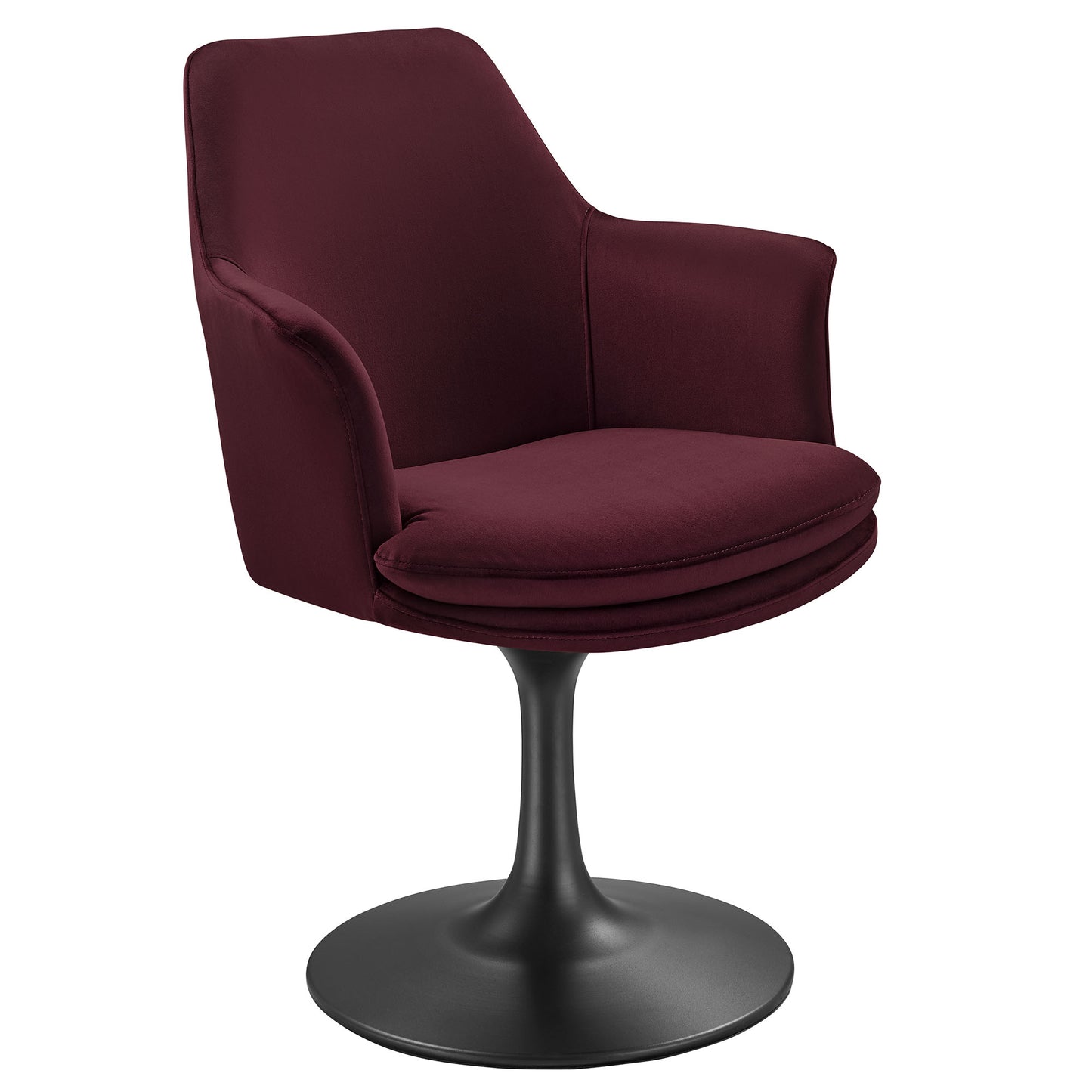 Modway Outlet Lippa Swivel Dining Performance Velvet Armchair by Modway  Bar and Dining Furniture Black Mulberry - EEI-6957-BLK-MUL