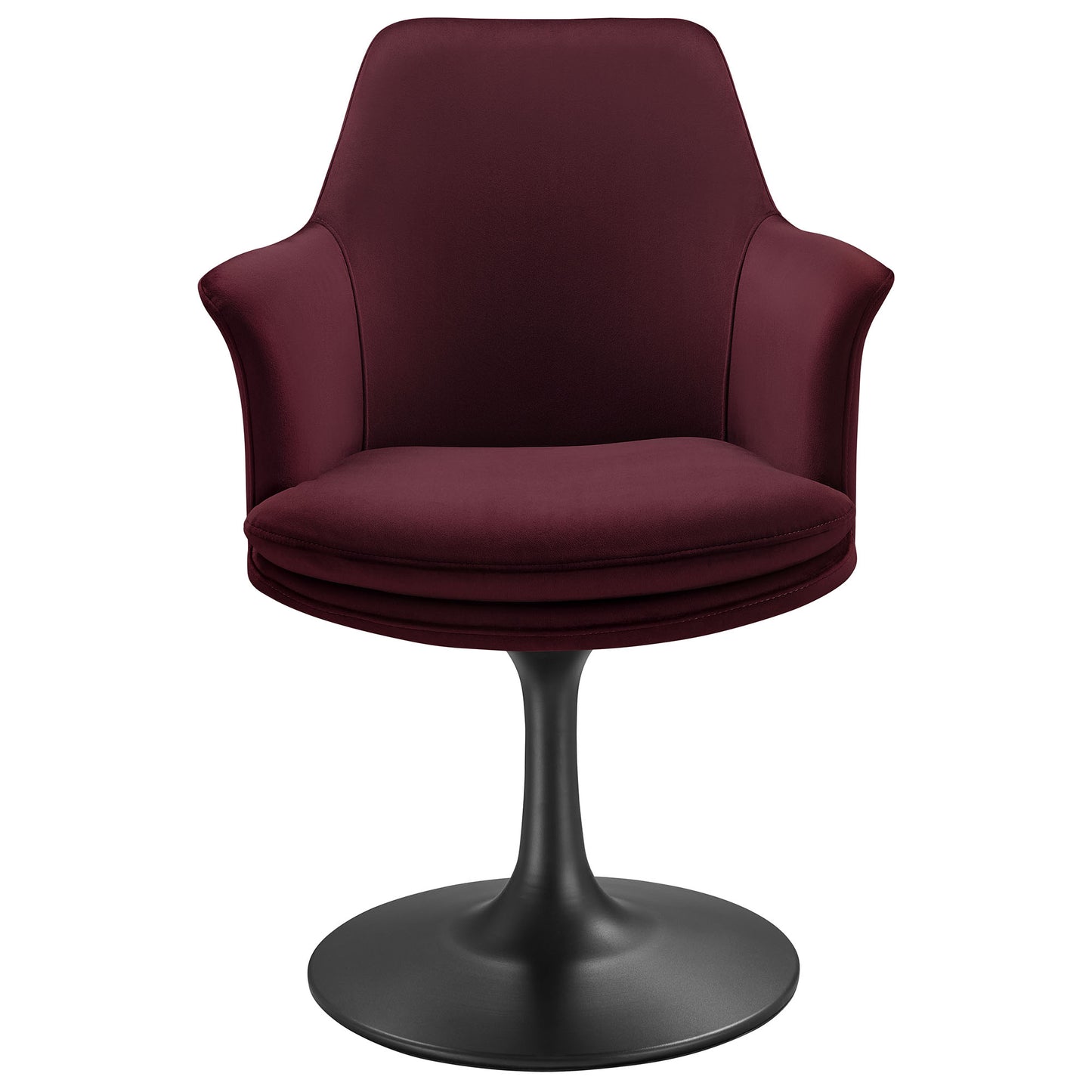 Modway Outlet Lippa Swivel Dining Performance Velvet Armchair by Modway  Bar and Dining Furniture Black Mulberry - EEI-6957-BLK-MUL