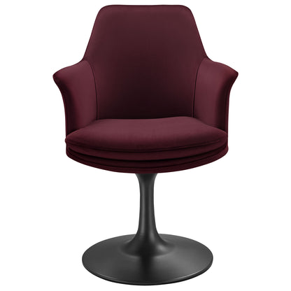 Modway Outlet Lippa Swivel Dining Performance Velvet Armchair by Modway  Bar and Dining Furniture Black Mulberry - EEI-6957-BLK-MUL