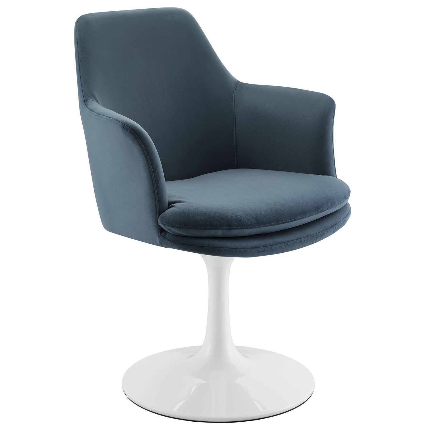 Modway Outlet Lippa Swivel Dining Performance Velvet Armchair by Modway  Bar and Dining Furniture White Cadet Blue - EEI-6957-WHI-CAB