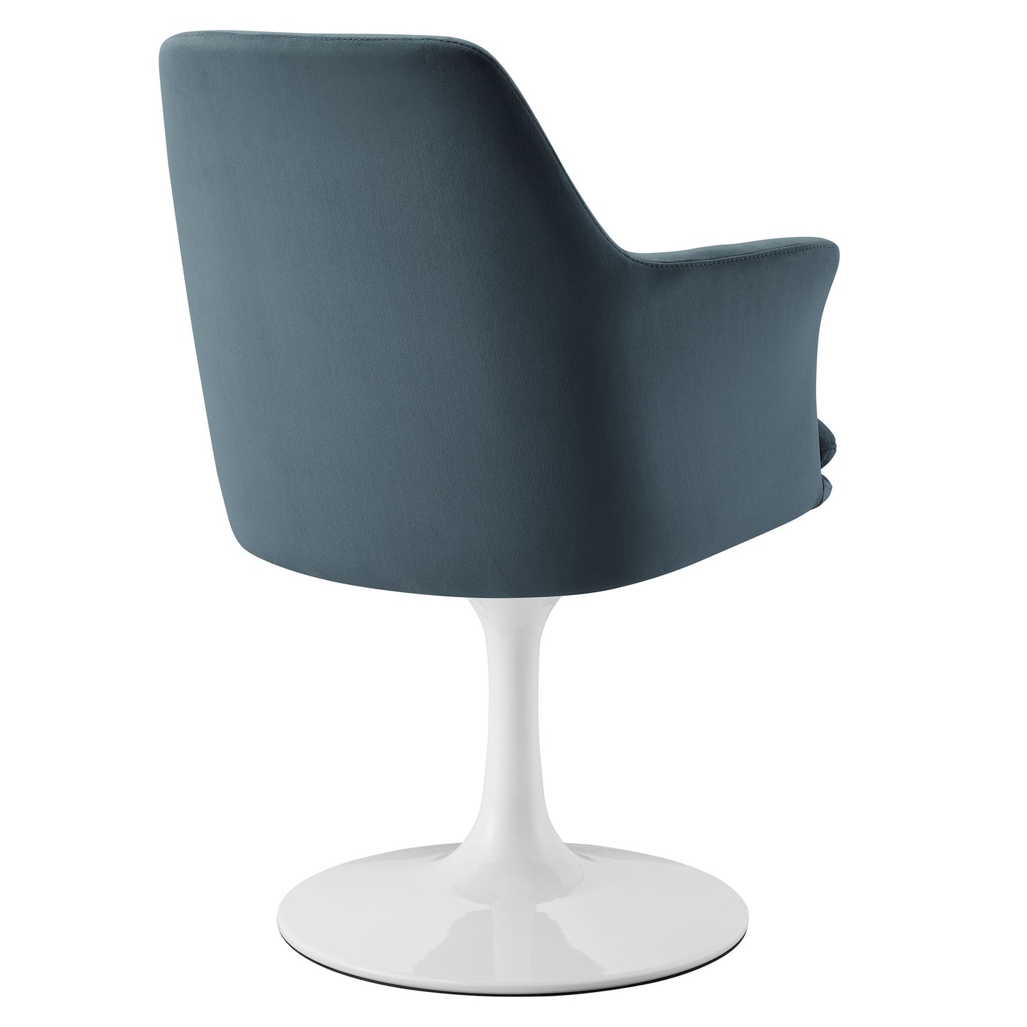 Modway Outlet Lippa Swivel Dining Performance Velvet Armchair by Modway  Bar and Dining Furniture White Cadet Blue - EEI-6957-WHI-CAB