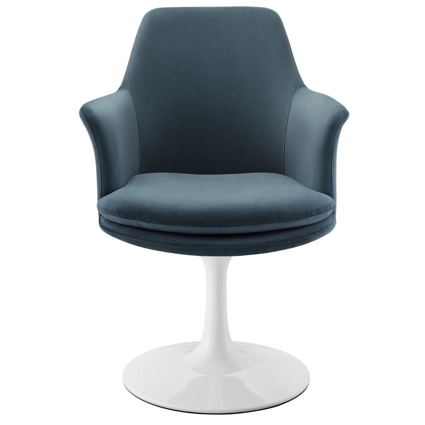 Modway Outlet Lippa Swivel Dining Performance Velvet Armchair by Modway  Bar and Dining Furniture White Cadet Blue - EEI-6957-WHI-CAB