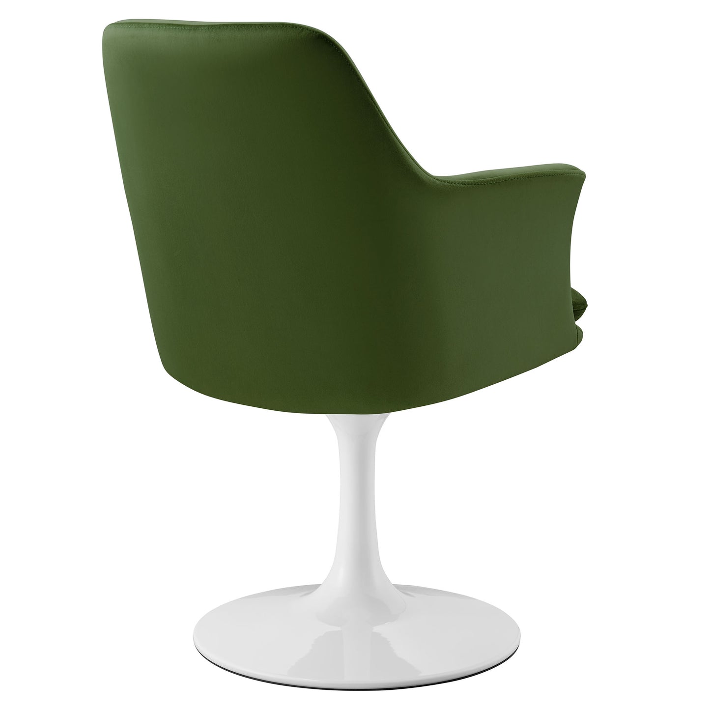 Modway Outlet Lippa Swivel Dining Performance Velvet Armchair by Modway  Bar and Dining Furniture White Moss Green - EEI-6957-WHI-MOG