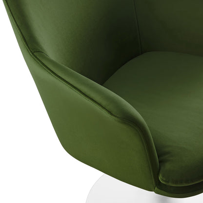 Modway Outlet Lippa Swivel Dining Performance Velvet Armchair by Modway  Bar and Dining Furniture White Moss Green - EEI-6957-WHI-MOG