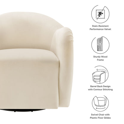 Modway - Compose Performance Velvet Swivel Armchair by Modway  Living Room Sofas and Armchairs White - EEI-6959-ALA