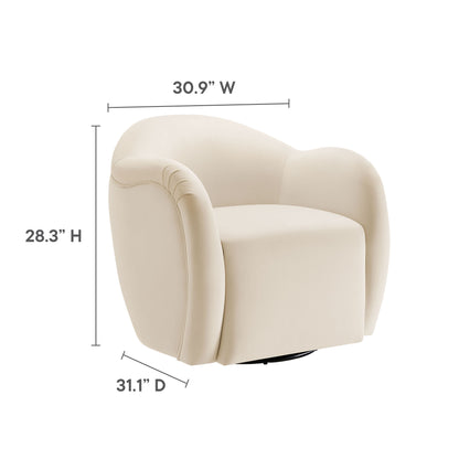 Modway - Compose Performance Velvet Swivel Armchair by Modway  Living Room Sofas and Armchairs White - EEI-6959-ALA