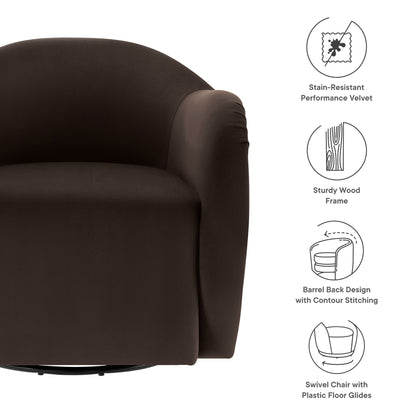 Modway - Compose Performance Velvet Swivel Armchair by Modway  Living Room Sofas and Armchairs Brown - EEI-6959-CHB