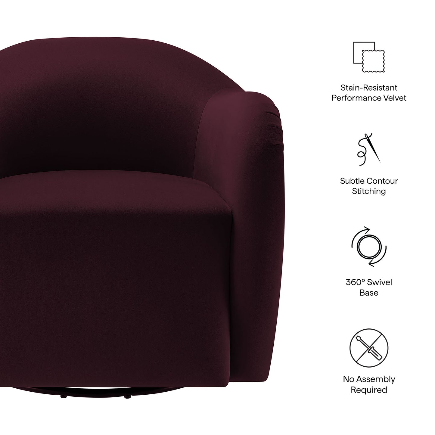 Modway - Compose Performance Velvet Swivel Armchair by Modway  Living Room Sofas and Armchairs Red - EEI-6959-MUL