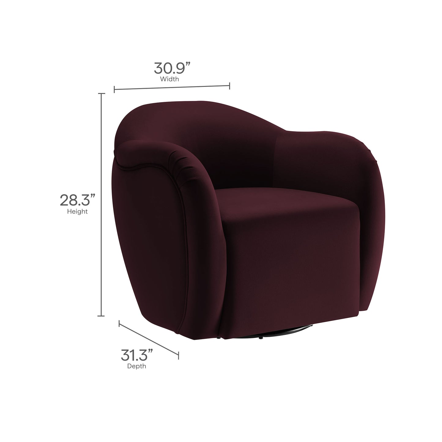 Modway - Compose Performance Velvet Swivel Armchair by Modway  Living Room Sofas and Armchairs Red - EEI-6959-MUL