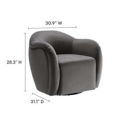 Modway - Compose Performance Velvet Swivel Armchair by Modway  Living Room Sofas and Armchairs Gray - EEI-6959-STG