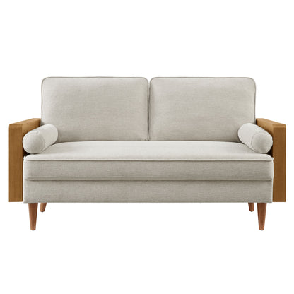 Modway - Kellan Heathered Weave Fabric Loveseat by Modway  Living Room Sofas and Armchairs White - EEI-6962-WAL-HEI