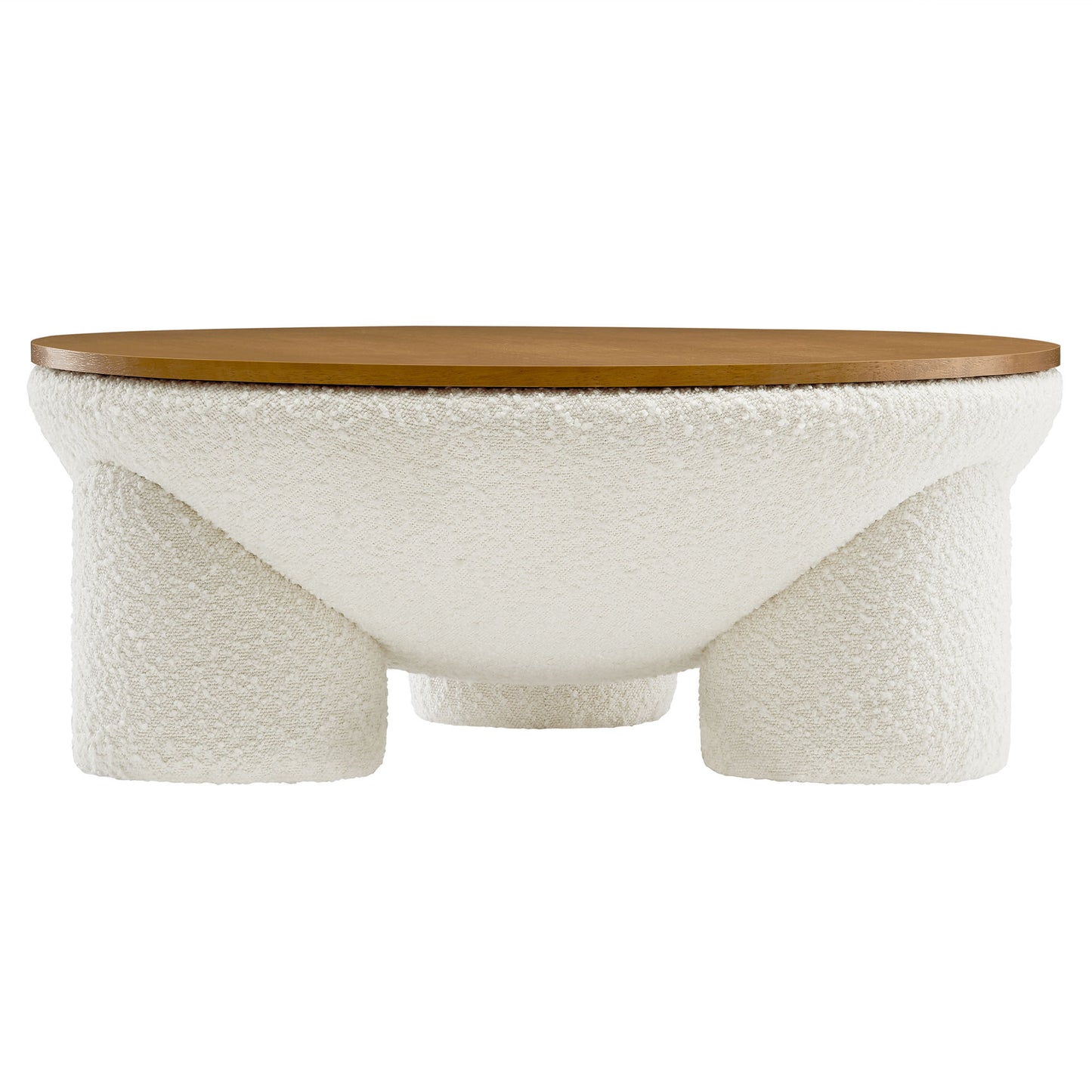 Modway - Tridome Round Boucle Upholstered Storage Coffee Table by Modway  Living Room Tables White - EEI-6964-NAT-IVO