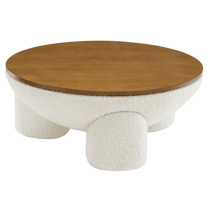Modway - Tridome Round Boucle Upholstered Storage Coffee Table by Modway  Living Room Tables White - EEI-6964-NAT-IVO