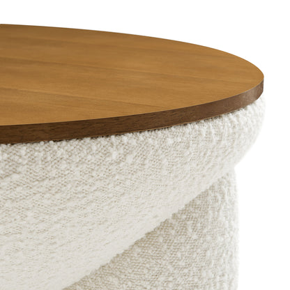 Modway - Tridome Round Boucle Upholstered Storage Coffee Table by Modway  Living Room Tables White - EEI-6964-NAT-IVO