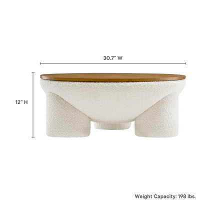 Modway - Tridome Round Boucle Upholstered Storage Coffee Table by Modway  Living Room Tables White - EEI-6964-NAT-IVO