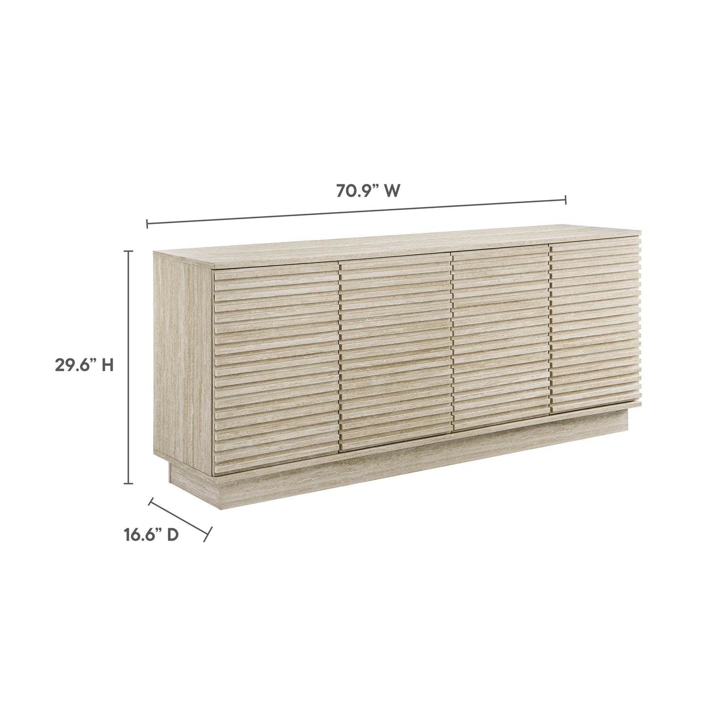 Modway - Render 70" Faux Travertine Sideboard Cabinet TV Stand by Modway  Living Room Decor Brown - EEI-6966-TRA