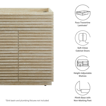 Modway - Render 30" Faux Travertine Bathroom Vanity Cabinet (Sink Not Included) by Modway  Bathroom Vanities Brown - EEI-6968-TRA