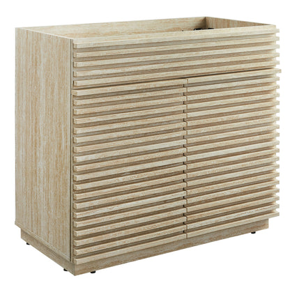 Modway - Render 36" Faux Travertine Bathroom Vanity Cabinet (Sink Not Included) by Modway  Bathroom Vanities Brown - EEI-6969-TRA