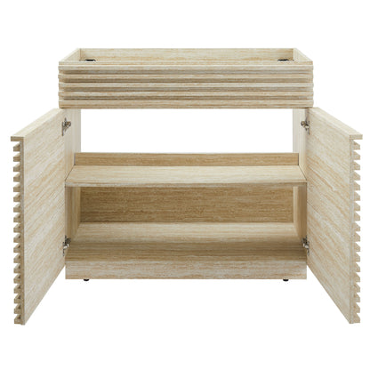 Modway - Render 36" Faux Travertine Bathroom Vanity Cabinet (Sink Not Included) by Modway  Bathroom Vanities Brown - EEI-6969-TRA