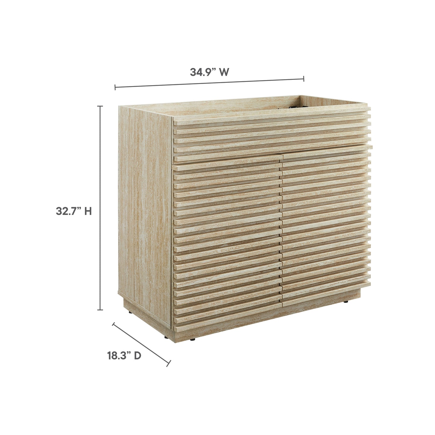 Modway - Render 36" Faux Travertine Bathroom Vanity Cabinet (Sink Not Included) by Modway  Bathroom Vanities Brown - EEI-6969-TRA