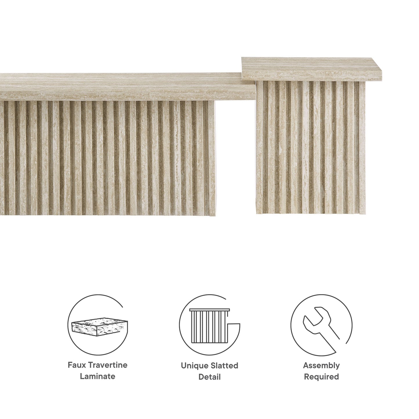 Modway - Render Nesting Coffee Tables Set of 2 by Modway  Living Room Tables Brown - EEI-6970-TRA