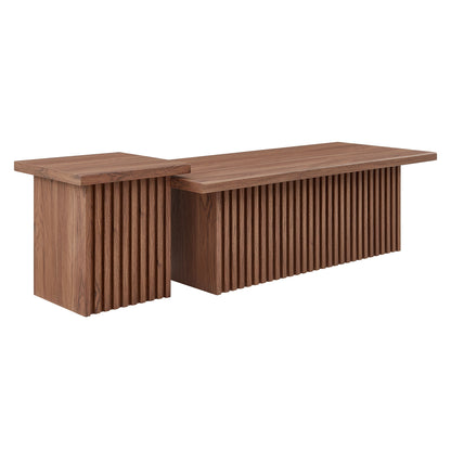 Modway - Render Nesting Coffee Tables Set of 2 by Modway Living Room Tables Walnut - EEI-6970-WAL