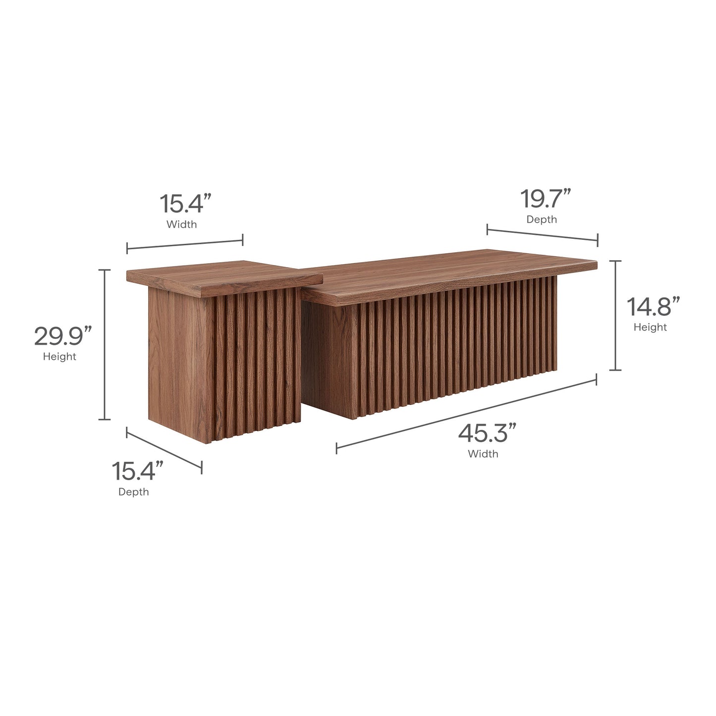 Modway - Render Nesting Coffee Tables Set of 2 by Modway Living Room Tables Walnut - EEI-6970-WAL