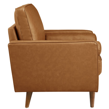 Modway - Valour Tufted Vegan Leather Accent Armchair by Modway  Living Room Sofas and Armchairs Brown - EEI-6971-TAN