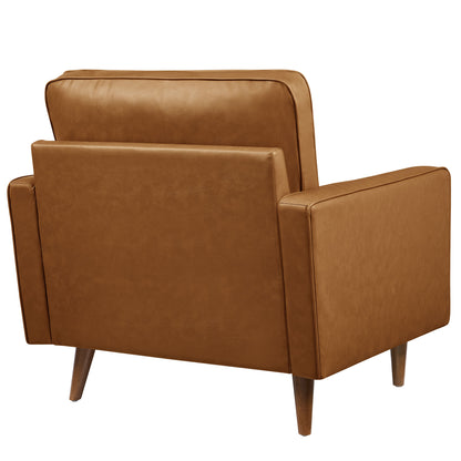 Modway - Valour Tufted Vegan Leather Accent Armchair by Modway  Living Room Sofas and Armchairs Brown - EEI-6971-TAN