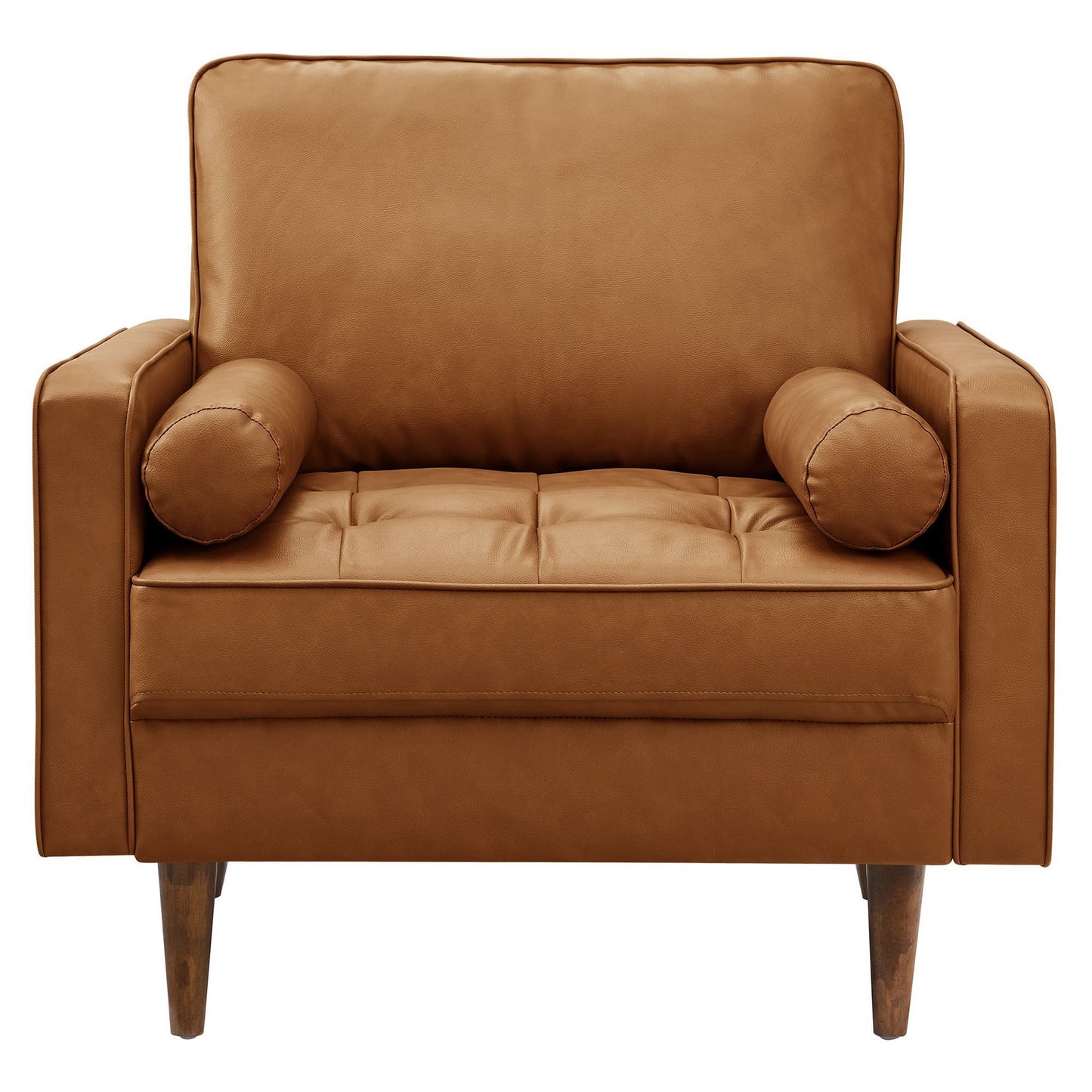 Modway - Valour Tufted Vegan Leather Accent Armchair by Modway  Living Room Sofas and Armchairs Brown - EEI-6971-TAN