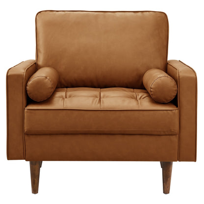 Modway - Valour Tufted Vegan Leather Accent Armchair by Modway  Living Room Sofas and Armchairs Brown - EEI-6971-TAN