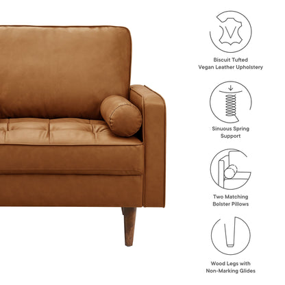 Modway - Valour Tufted Vegan Leather Accent Armchair by Modway  Living Room Sofas and Armchairs Brown - EEI-6971-TAN