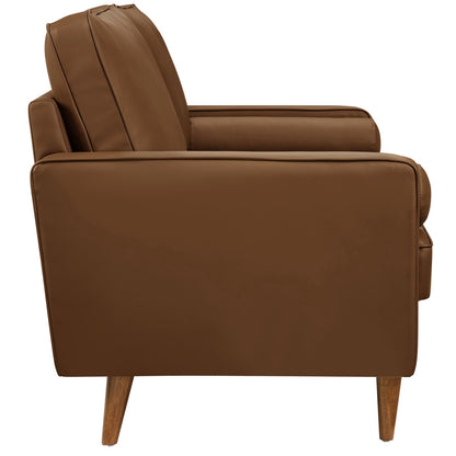 Modway - Valour Tufted Vegan Leather Loveseat by Modway  Living Room Sofas and Armchairs Brown - EEI-6972-BRN