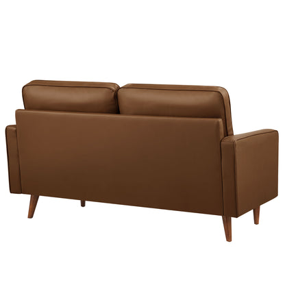 Modway - Valour Tufted Vegan Leather Loveseat by Modway  Living Room Sofas and Armchairs Brown - EEI-6972-BRN