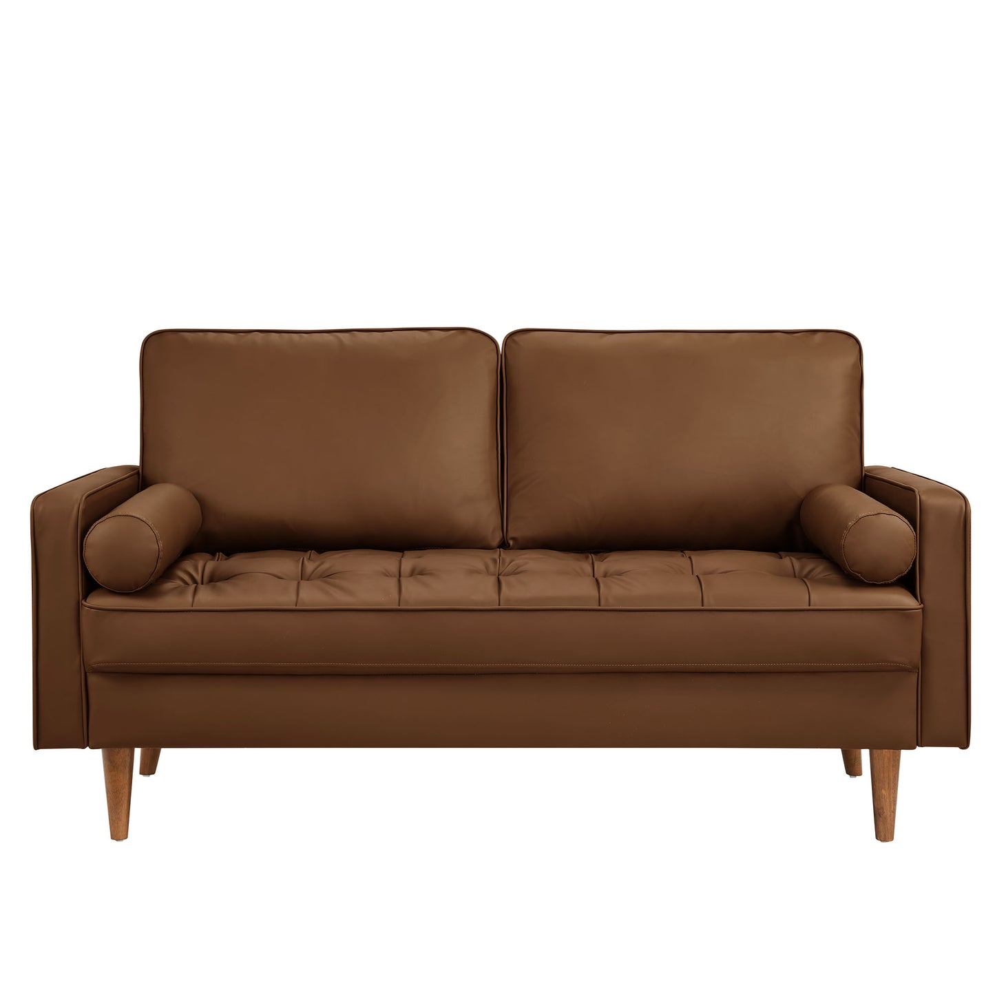 Modway - Valour Tufted Vegan Leather Loveseat by Modway  Living Room Sofas and Armchairs Brown - EEI-6972-BRN