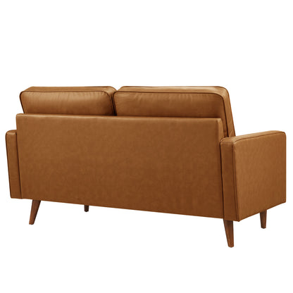 Modway - Valour Tufted Vegan Leather Loveseat by Modway  Living Room Sofas and Armchairs Brown - EEI-6972-TAN