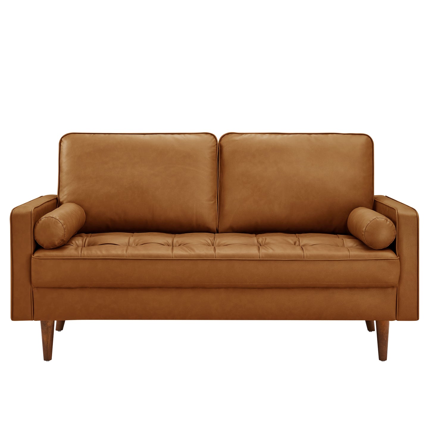 Modway - Valour Tufted Vegan Leather Loveseat by Modway  Living Room Sofas and Armchairs Brown - EEI-6972-TAN