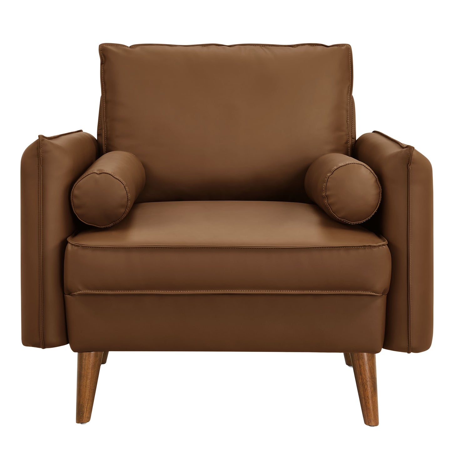 Modway - Revive Upholstered Vegan Leather Accent Armchair by Modway  Living Room Sofas and Armchairs Brown - EEI-6973-BRN