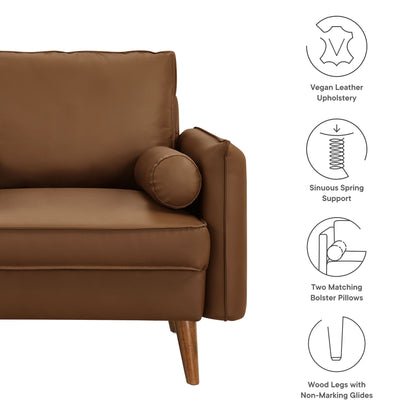 Modway - Revive Upholstered Vegan Leather Accent Armchair by Modway  Living Room Sofas and Armchairs Brown - EEI-6973-BRN