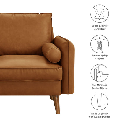 Modway - Revive Upholstered Vegan Leather Accent Armchair by Modway  Living Room Sofas and Armchairs Brown - EEI-6973-TAN