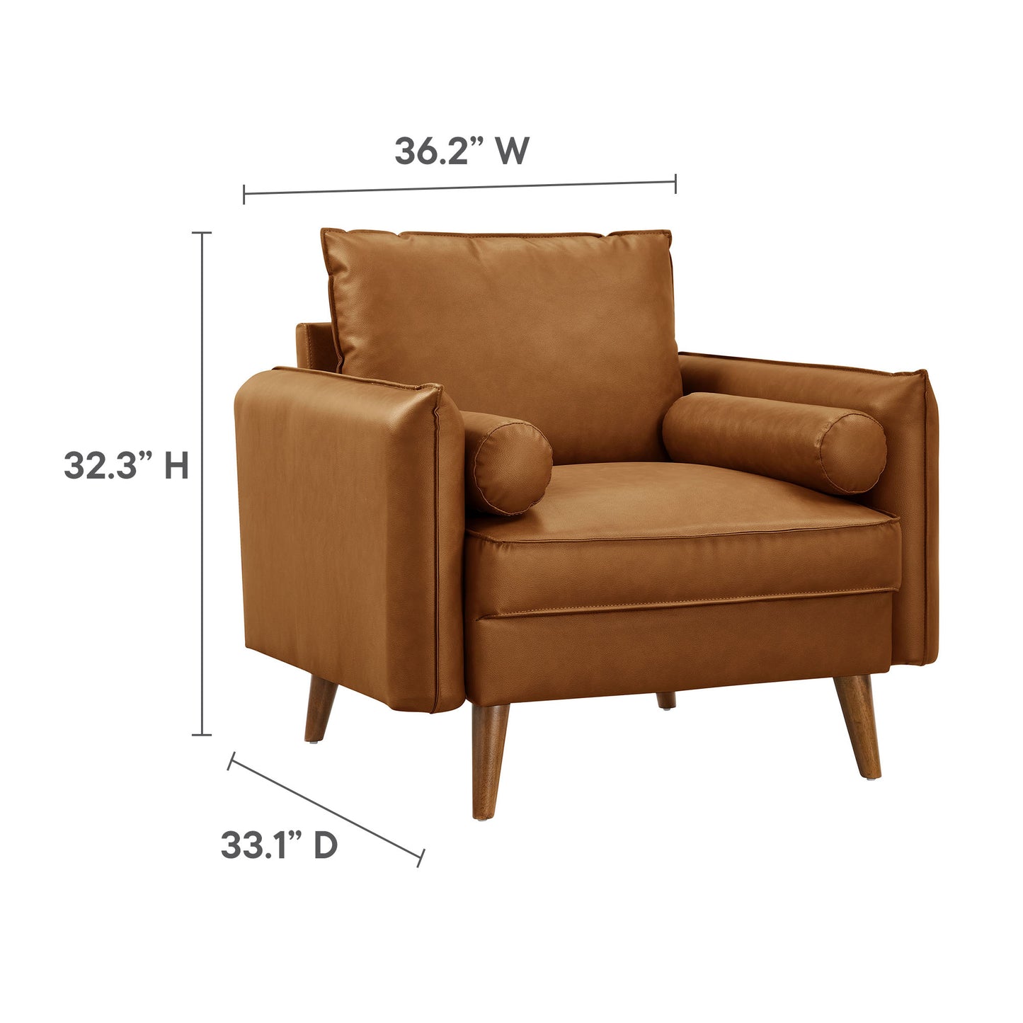 Modway - Revive Upholstered Vegan Leather Accent Armchair by Modway  Living Room Sofas and Armchairs Brown - EEI-6973-TAN