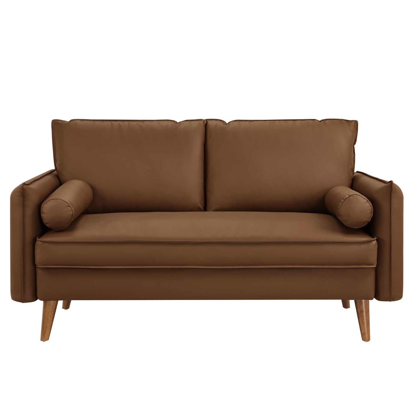 Modway - Revive Upholstered Vegan Leather Loveseat by Modway  Living Room Sofas and Armchairs Brown - EEI-6974-BRN