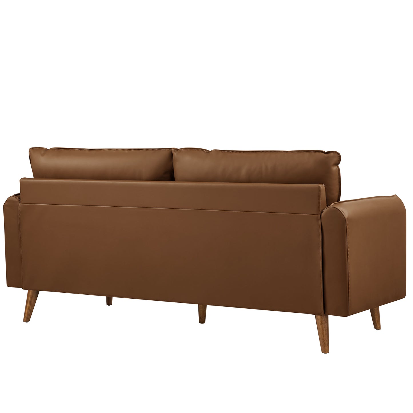 Modway - Revive Upholstered Vegan Leather Sofa by Modway  Living Room Sofas and Armchairs Brown - EEI-6975-BRN