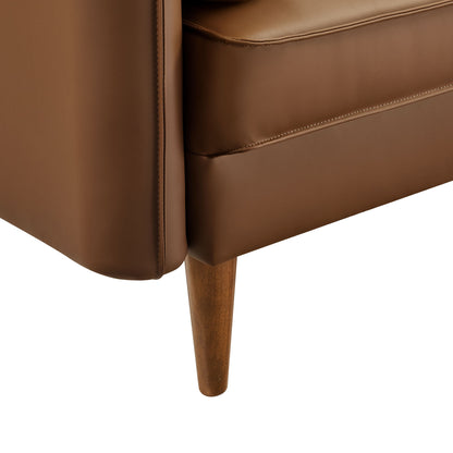 Modway - Revive Upholstered Vegan Leather Sofa by Modway  Living Room Sofas and Armchairs Brown - EEI-6975-BRN