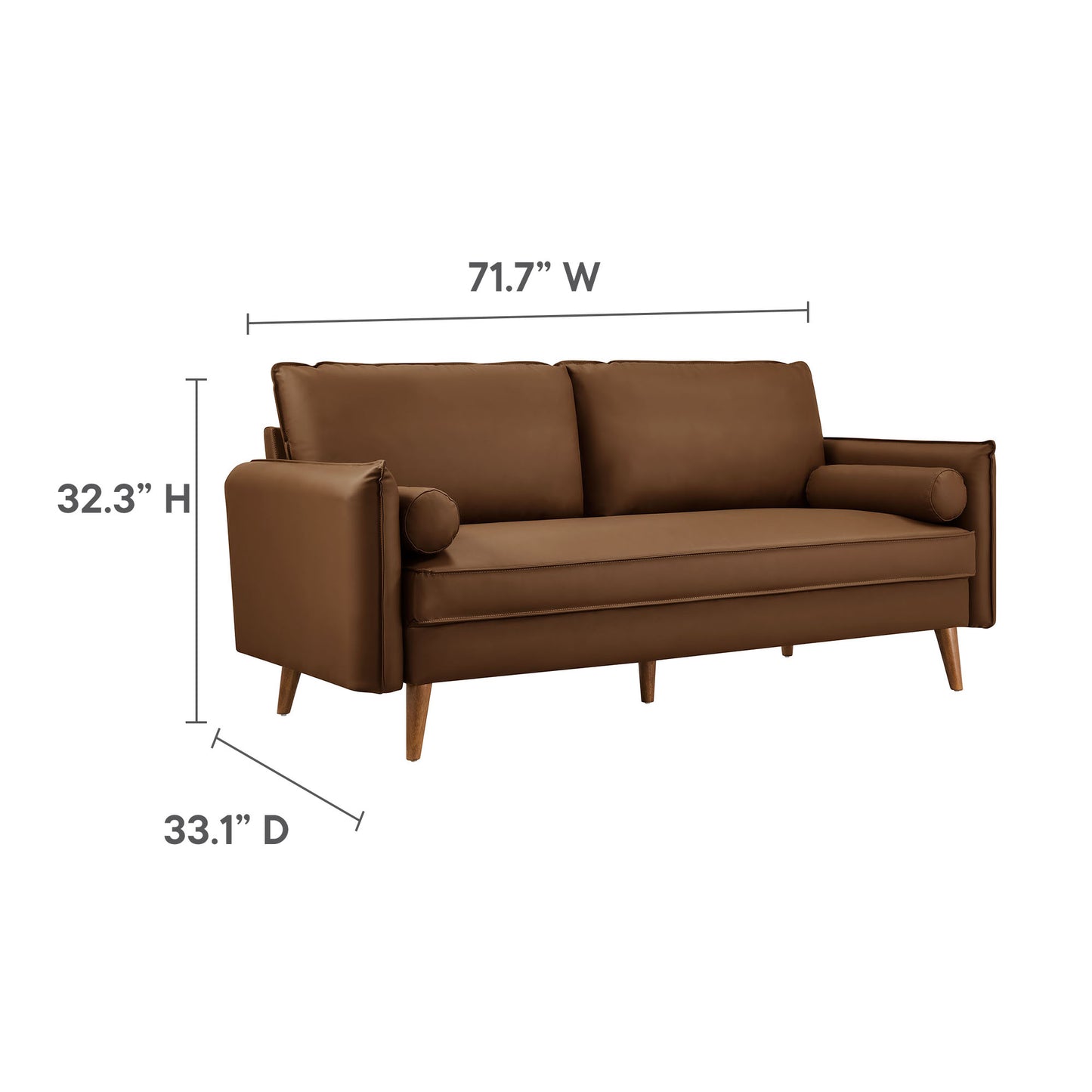 Modway - Revive Upholstered Vegan Leather Sofa by Modway  Living Room Sofas and Armchairs Brown - EEI-6975-BRN