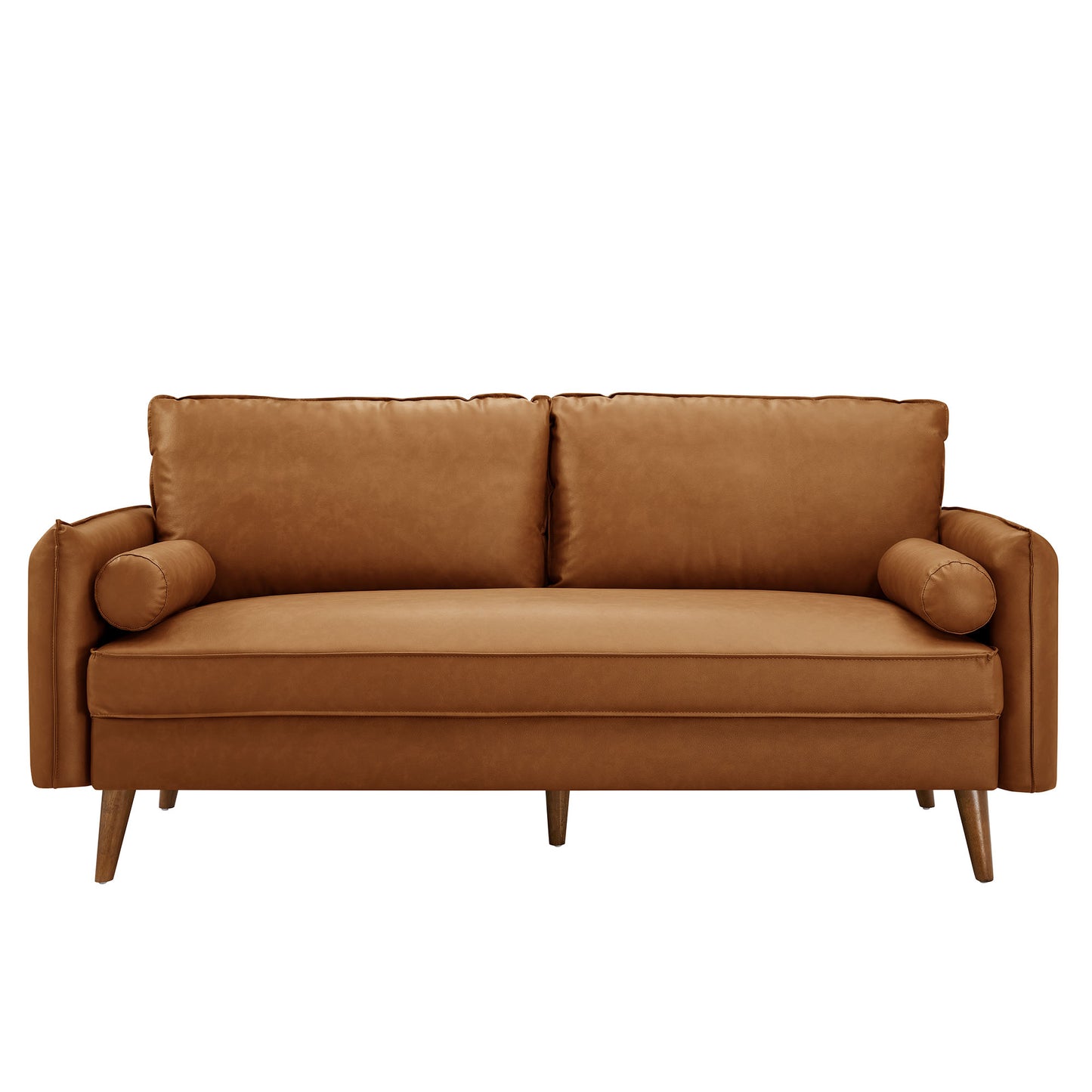 Modway - Revive Upholstered Vegan Leather Sofa by Modway  Living Room Sofas and Armchairs Brown - EEI-6975-TAN