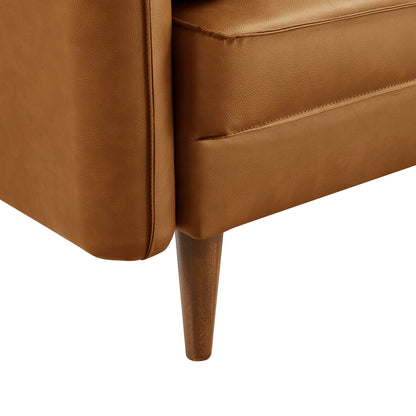 Modway - Revive Upholstered Vegan Leather Sofa by Modway  Living Room Sofas and Armchairs Brown - EEI-6975-TAN