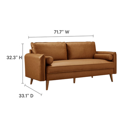 Modway - Revive Upholstered Vegan Leather Sofa by Modway  Living Room Sofas and Armchairs Brown - EEI-6975-TAN
