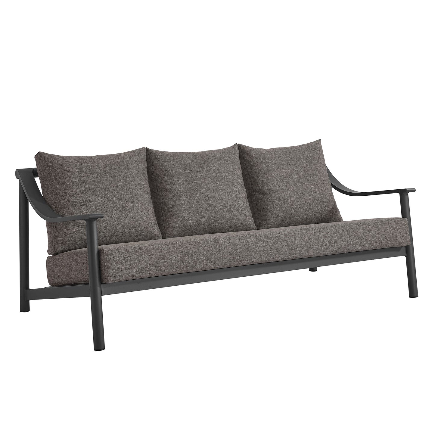 Modway - Terrace Outdoor Patio Aluminum Sofa by Modway  Outdoor Furniture Sofa Sectionals Gray - EEI-6977-CAR-GPH